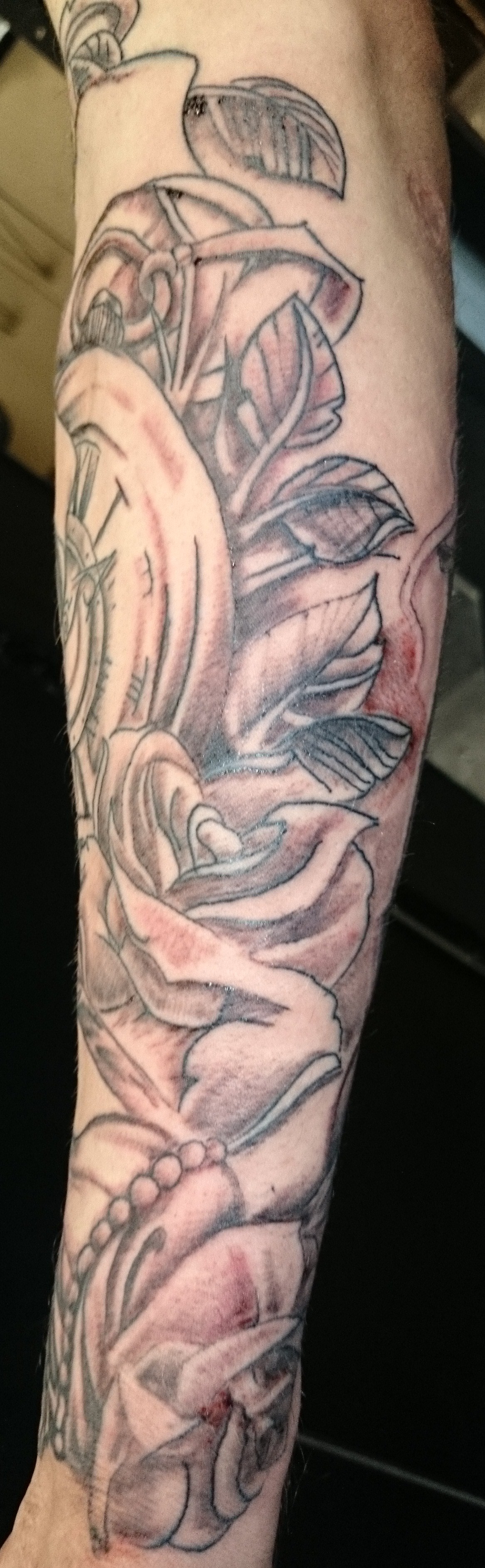 Black & Grey Forearm Tattoo Qs Tattoos Stroud TrueArtists