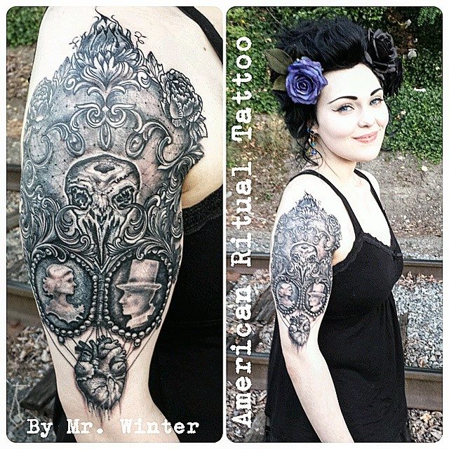 Victorian Style Sleeve Tattoo