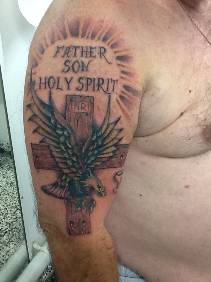 father son holy spirit symbol tattoo