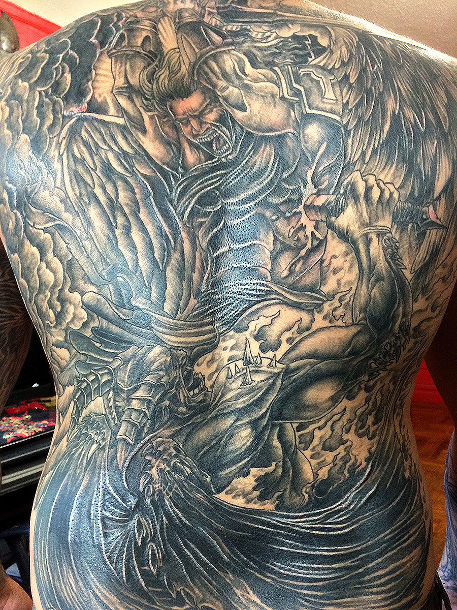 Archangel Michael Back Tattoos