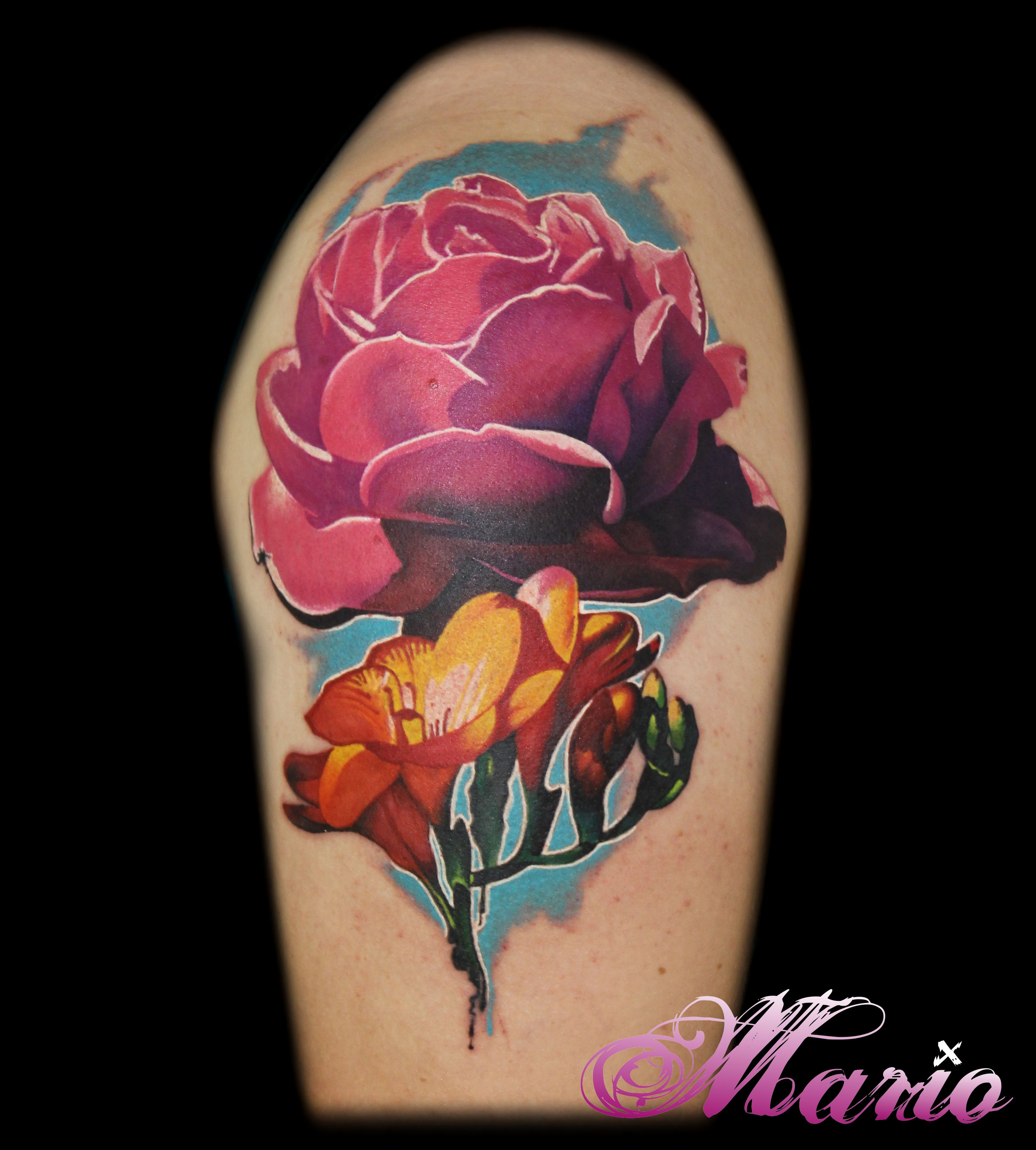 mario flower tattoo