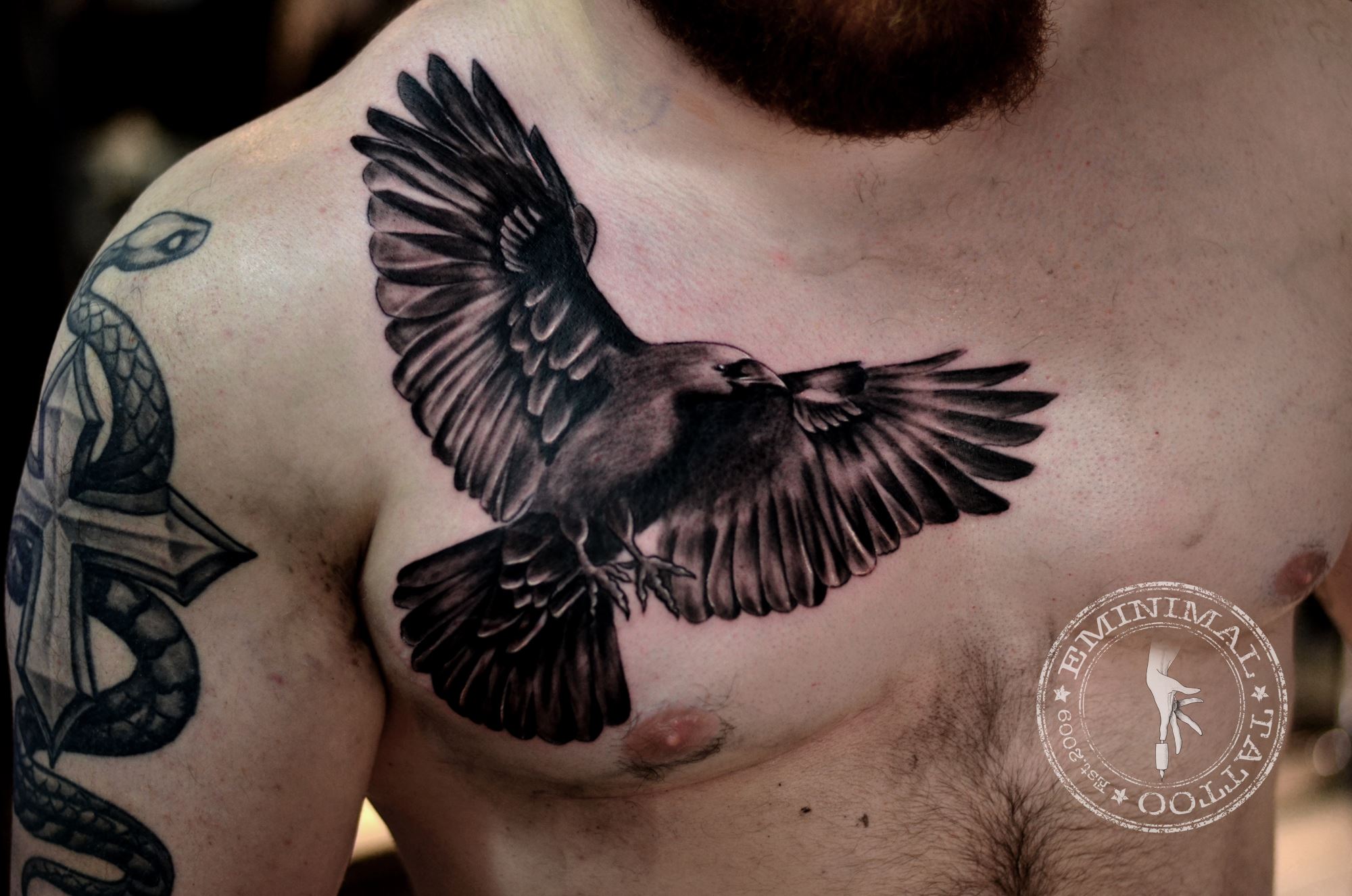 Raven Tattoo Chest