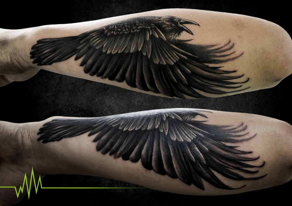 Raven Forearm Tattoo