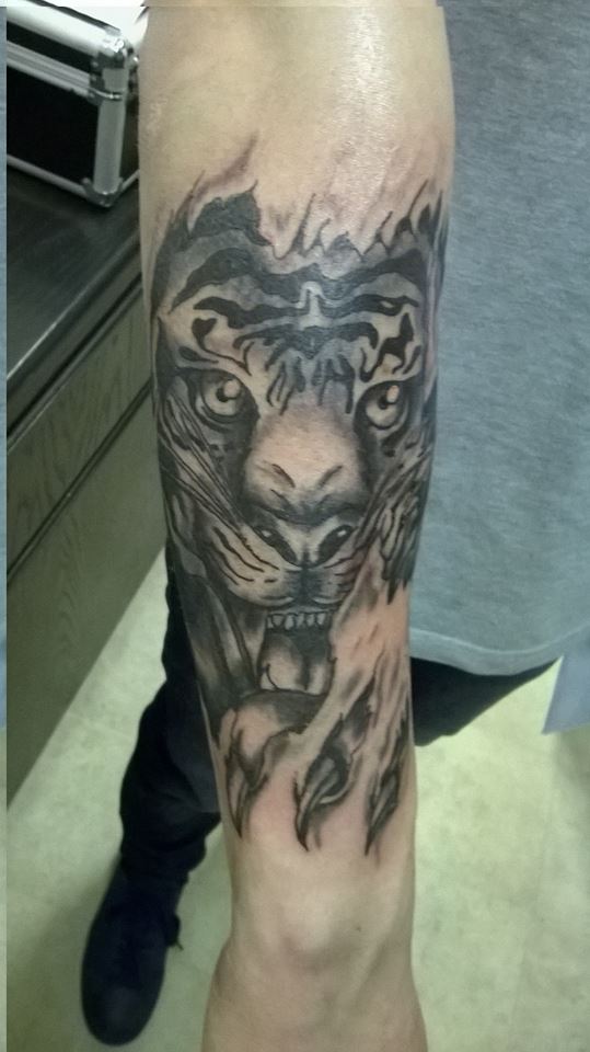 Black & Grey Forearm Tattoo Martin Mercer TrueArtists