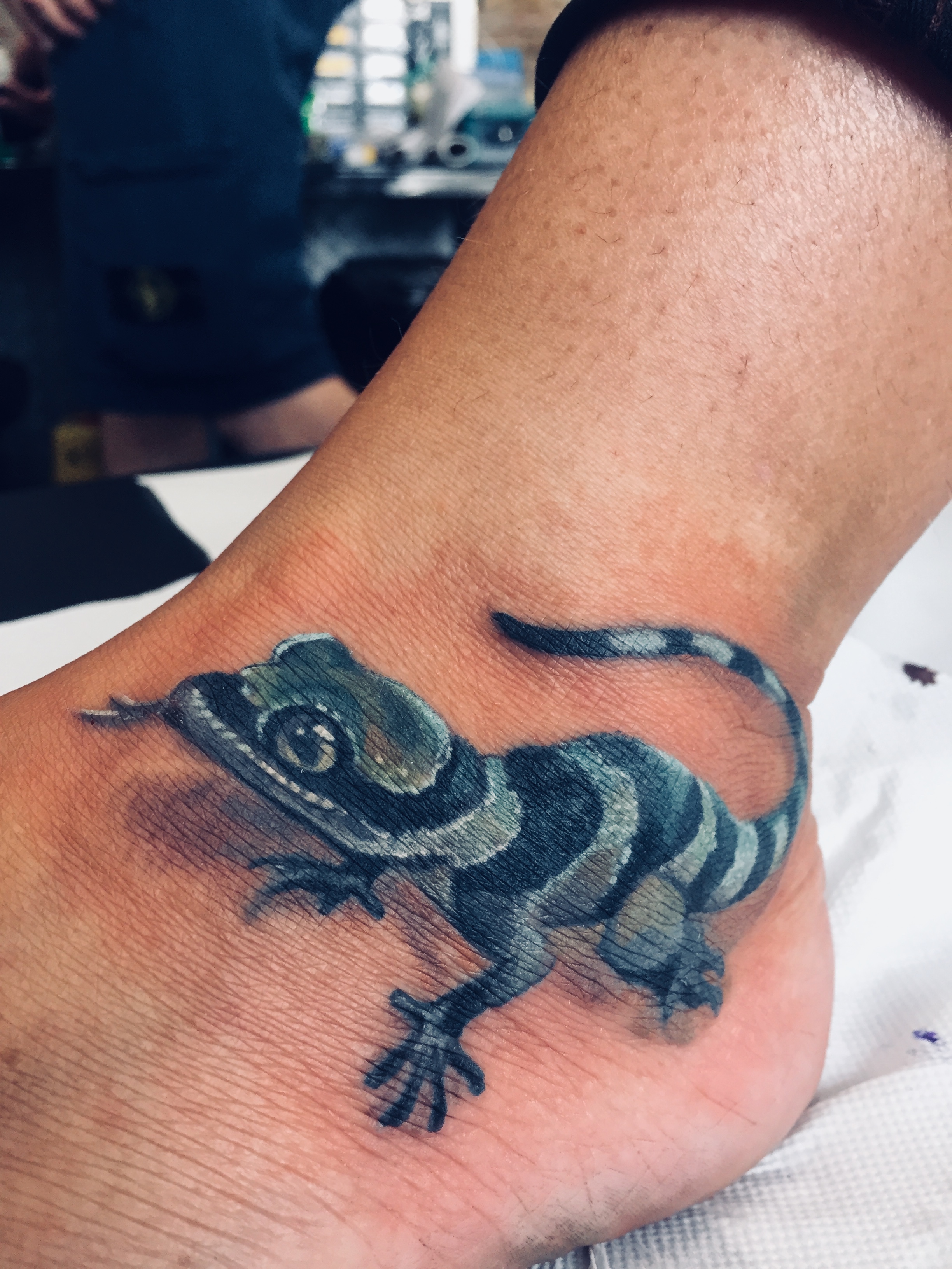 colorful gecko tattoo