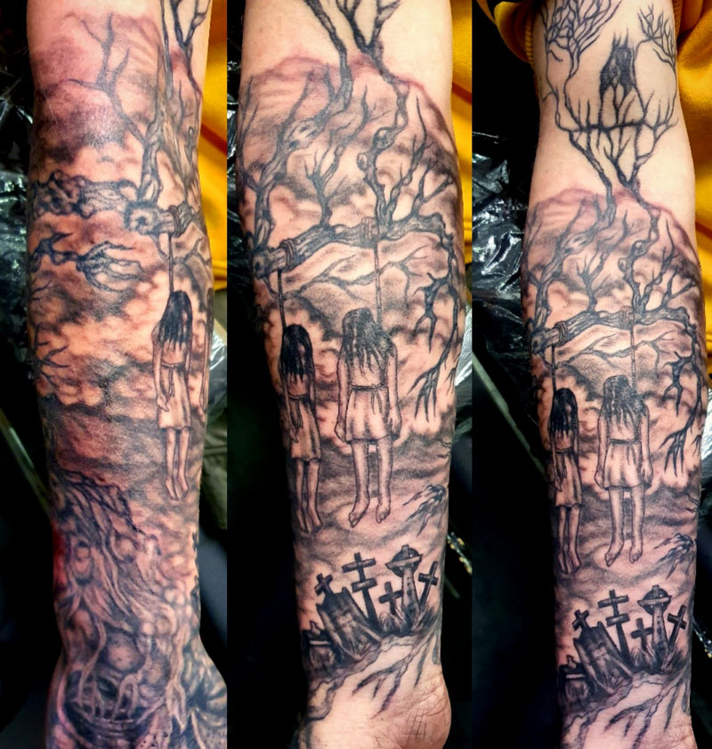 Black & Grey Arm Tattoo | Lis Holmberg - TrueArtists