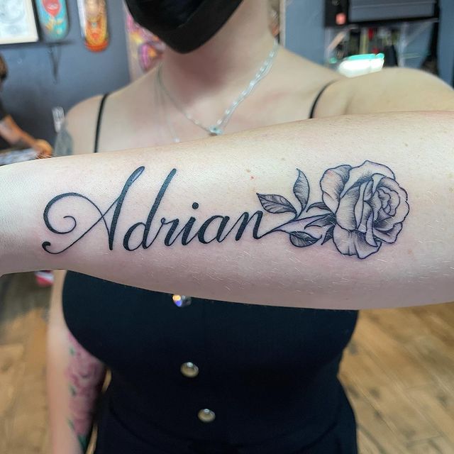Inner Forearm Name Tattoos